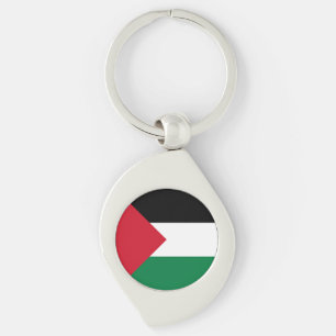 Palestinas flagga swirl silverfärgad nyckelring