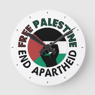 Palestinas fria Flagga för att få slut på apart Rund Klocka