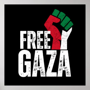 Palestinas fria Flagga i Gaza - Palestinas frihet Poster