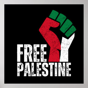 Palestinas fria Flagga i Gaza - Palestinas frihet Poster