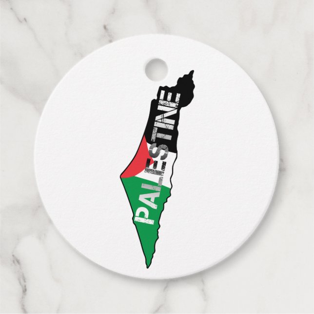 Palestinas fria Flagga på Palestina Karta Gåvor Etiketter (Framsida)