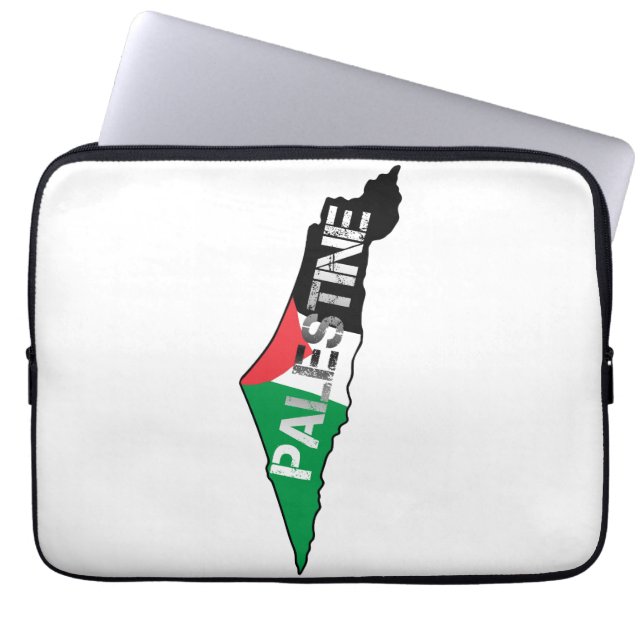 Palestinas fria Flagga på Palestina Karta Laptop Fodral (Framsidan)