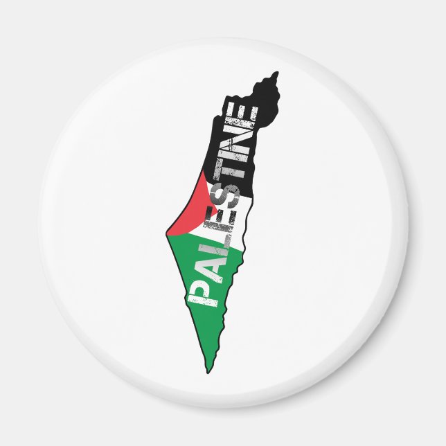 Palestinas fria Flagga på Palestina Karta Magnet (Framsidan)