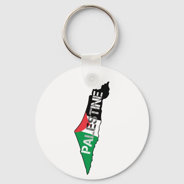 Palestinas fria Flagga på Palestina Karta Nyckelring (Framsida)