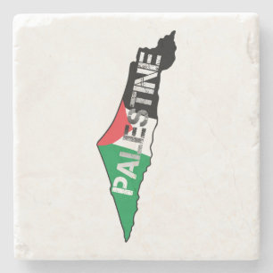 Palestinas fria Flagga på Palestina Karta Stenunderlägg