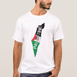 Palestinas fria Flagga på Palestina Karta T Shirt