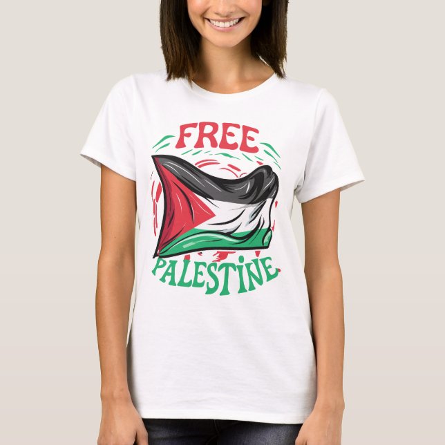 Palestinas fria fred Palestina Gaza Jerusalem T Shirt (Framsida)