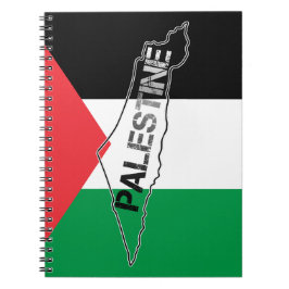 Palestinas fria Karta på Palestina-Flagga Anteckningsbok