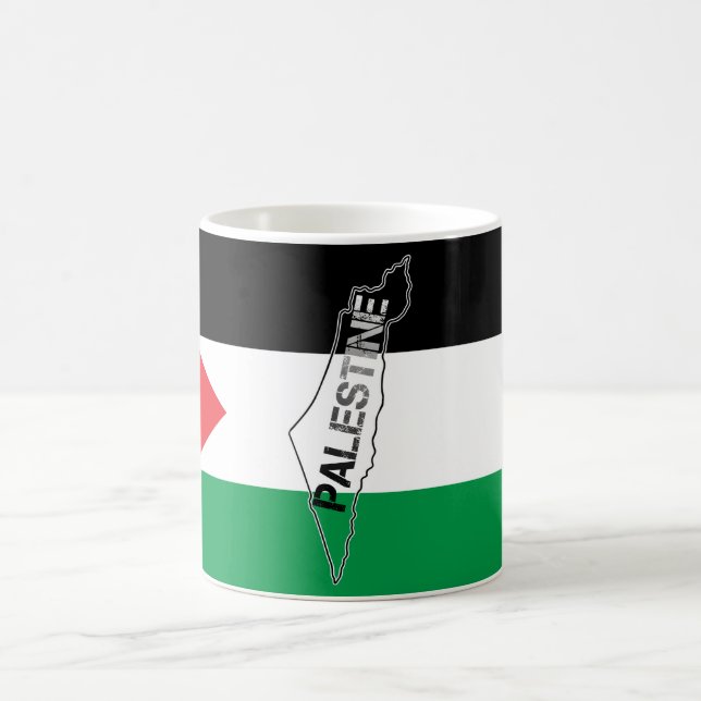 Palestinas fria Karta på Palestina-Flagga Kaffemugg (Center)