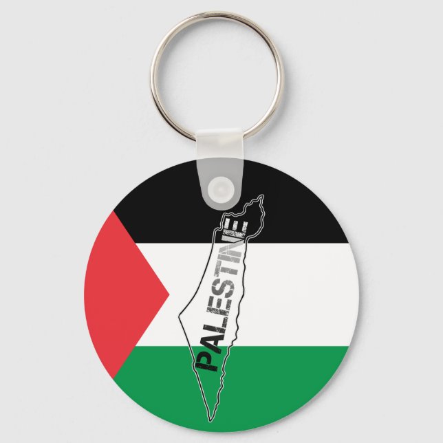 Palestinas fria Karta på Palestina-Flagga Nyckelring (Framsida)