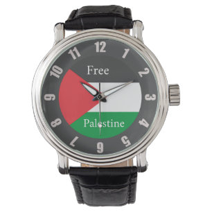 Palestinas fria palestinska flagga - Rund C Pocket Armbandsur