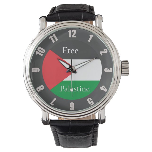 Palestinas fria palestinska flagga - Rund C Pocket Armbandsur (Framsida)
