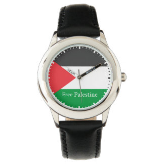 Palestinas fria palestinska flagga - Rund C Pocket Armbandsur