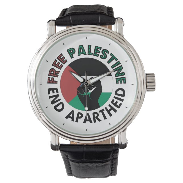 Palestinas fria slut på apartheid Palestina-Flagga Armbandsur (Framsida)