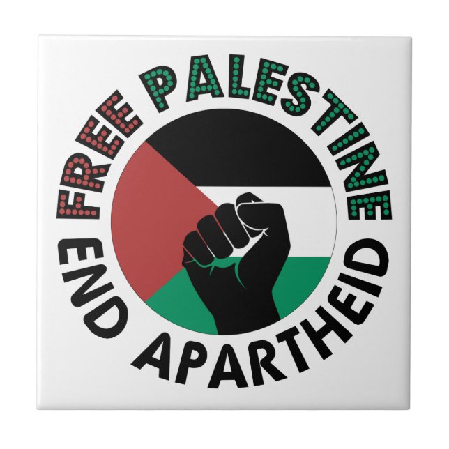 Palestinas fria slut på apartheid Palestina-Flagga Kakelplatta (Framsidan)