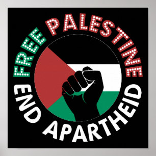 Palestinas fria slut på apartheid Palestina-Flagga Poster