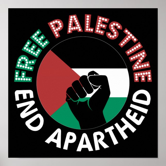 Palestinas fria slut på apartheid Palestina-Flagga Poster (Framsidan)