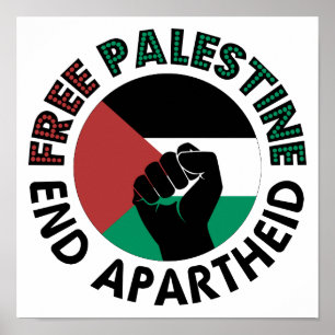 Palestinas fria slut på apartheid Palestina-Flagga Poster