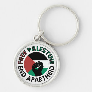 Palestinas fria slut på apartheid Palestina-Flagga Rund Silverfärgad Nyckelring