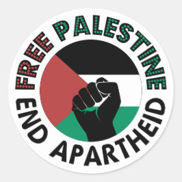 Palestinas fria slut på apartheid Palestina-Flagga Runt Klistermärke