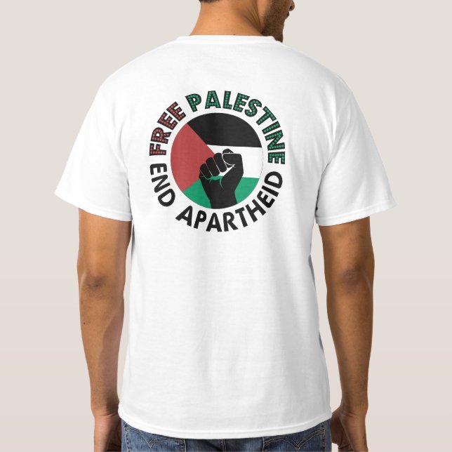 Palestinas fria slut på apartheid Palestina-Flagga T Shirt (Baksida)