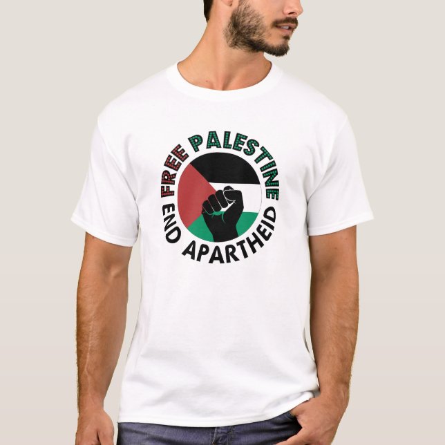 Palestinas fria slut på apartheid Palestina-Flagga Tee (Framsida)