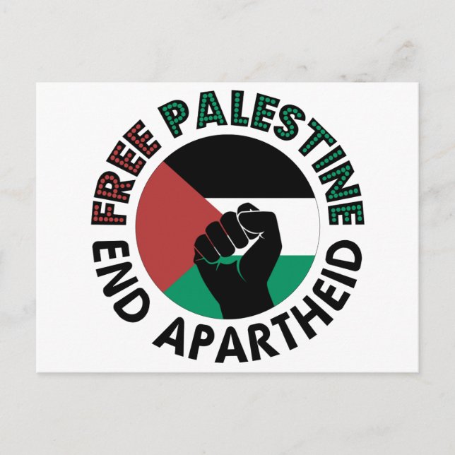 Palestinas fria slut på apartheid Palestina-Flagga Vykort (Framsida)