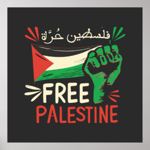 Palestinas fria Spara Palestina-Flagga Poster