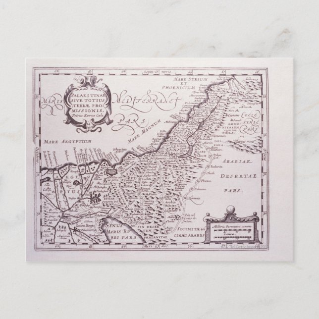 Palestinas helig Karta, det utlovade landet Vykort (Framsida)