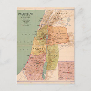 Palestinas karta i Kristi tid (till 70 A.D.) Vykort