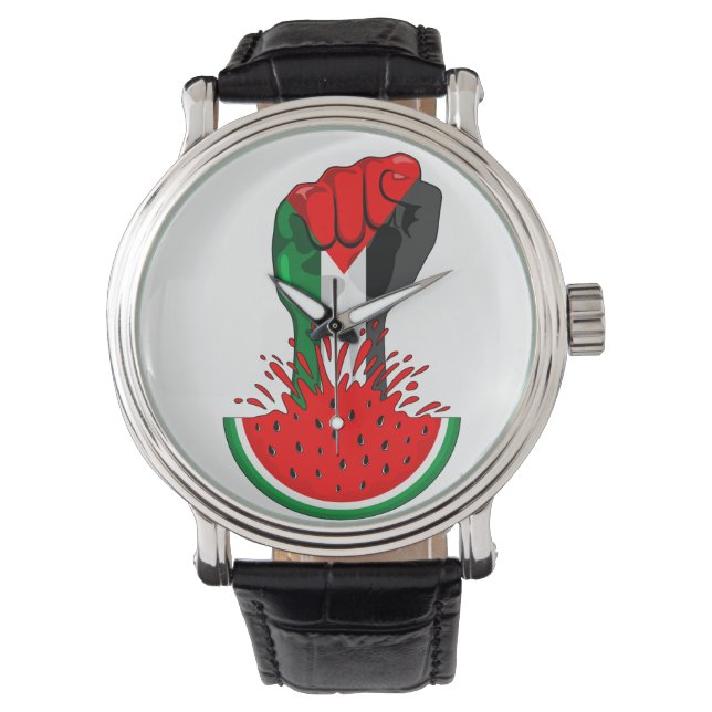 Palestinas motstånd börjar på Watermelonsymbolen Armbandsur (Framsida)