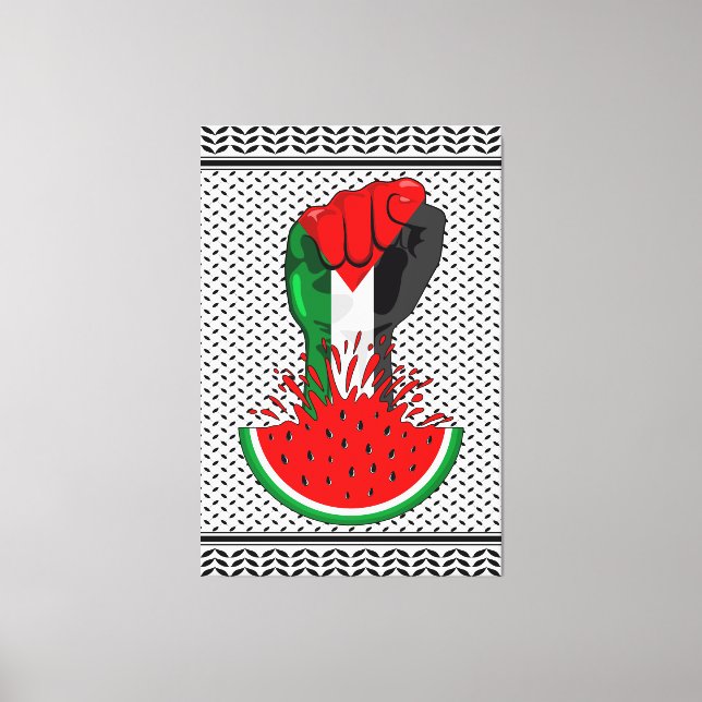 Palestinas motstånd börjar på Watermelonsymbolen Canvastryck (Framsida)