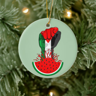 Palestinas motstånd börjar på Watermelonsymbolen Julgransprydnad Keramik