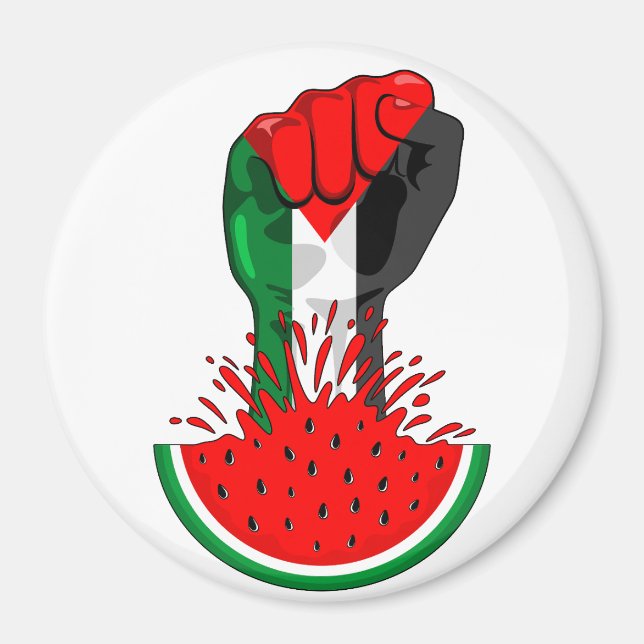 Palestinas motstånd börjar på Watermelonsymbolen Magnet (Framsidan)