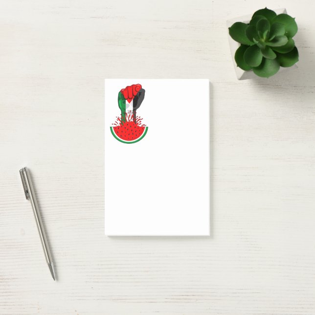 Palestinas motstånd börjar på Watermelonsymbolen Post-it Block (Kontor)