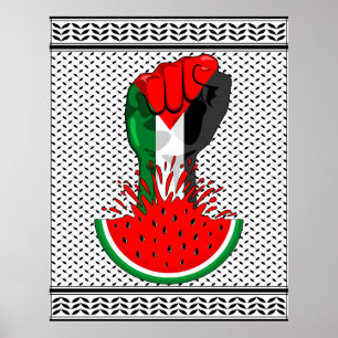 Palestinas motstånd börjar på Watermelonsymbolen Poster