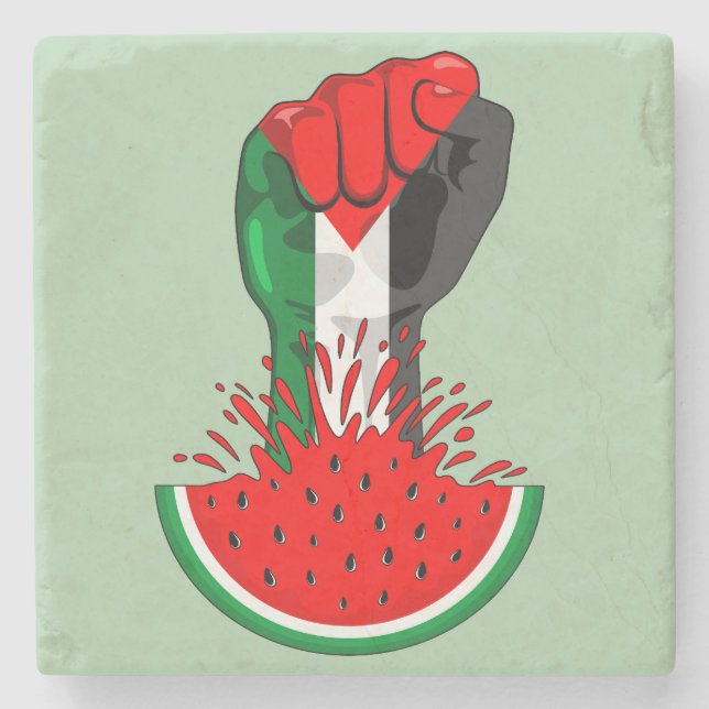 Palestinas motstånd börjar på Watermelonsymbolen Stenunderlägg (Framsidan)