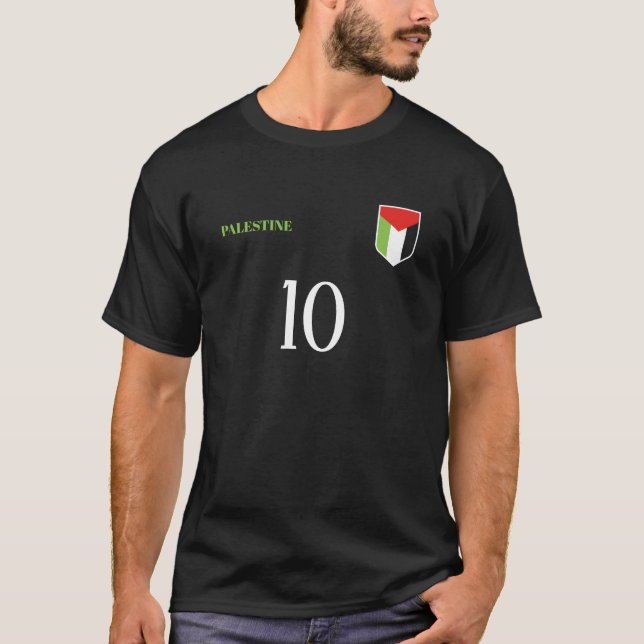 Palestinas nationella fotbollslag - fotbollsspelar t shirt (Framsida)