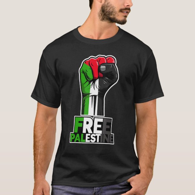 Palestinas Palestinas fria Flagga T Shirt (Framsida)