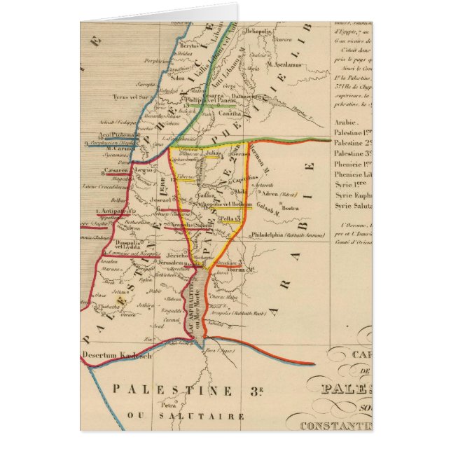 Palestinas sous Constantin le Grand, 330 apres JC Hälsningskort (Framsidan)