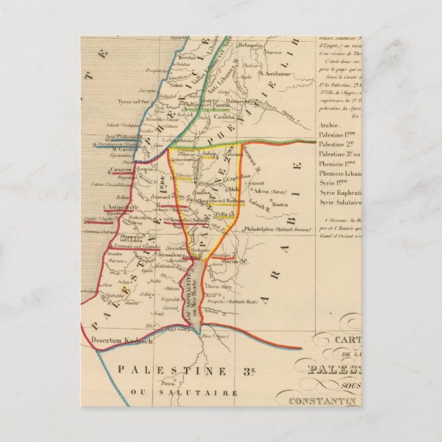 Palestinas sous Constantin le Grand, 330 apres JC Vykort (Framsida)
