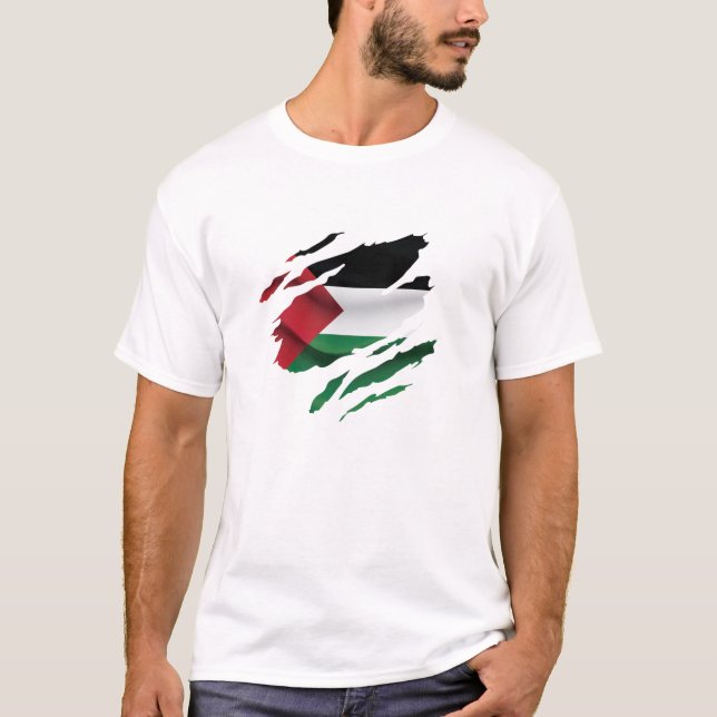 Palestinas uppslammade pride Flagga T Shirt (Framsida)