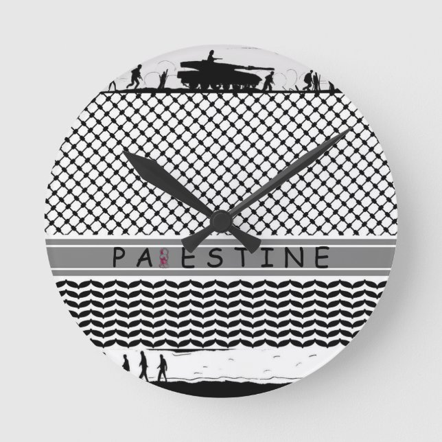 PALESTINE ACrylic Wall Clock Rund Klocka (Framsida)