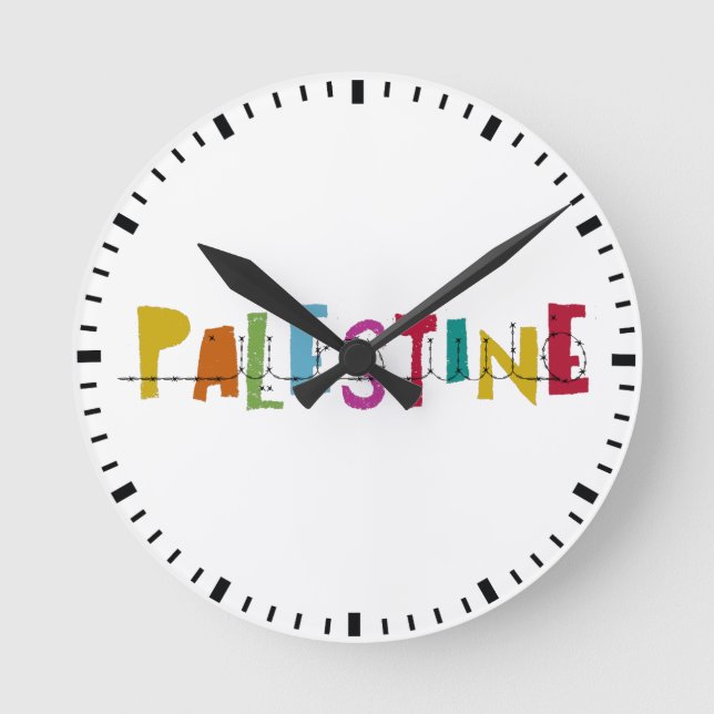 PALESTINE Arabiska Namn Colorful Tote Bag Watch Rund Klocka (Framsida)