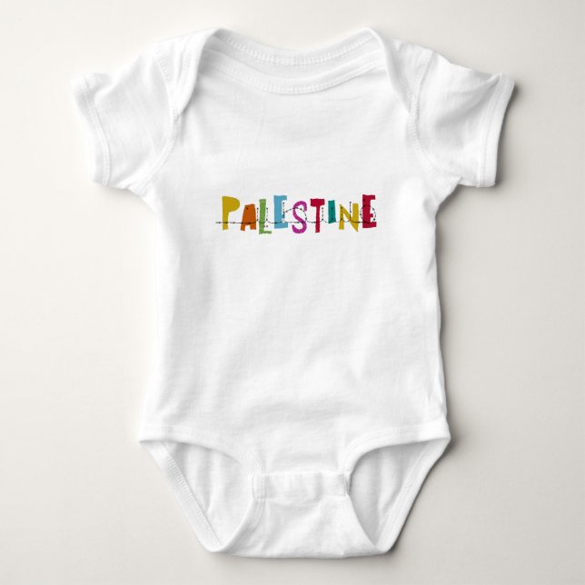 PALESTINE Arabiskt Namn Färgglatt  T Shirt (Framsida)