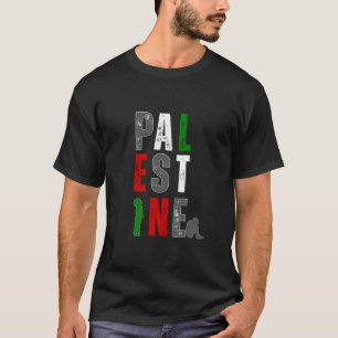 PALESTINE Distressed Bold T-shirt – Flaggfärger
