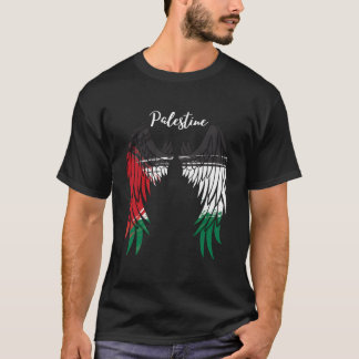 Palestine Flag Dad On Back Side Palestinian Angel T Shirt