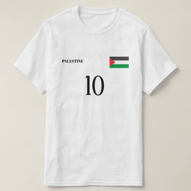 Palestine Fotboll Anpassat Namn T Shirt (Design framsida)