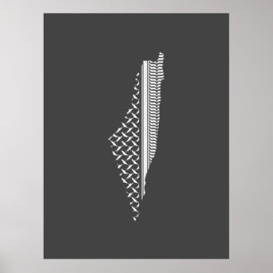 Palestine Karta Keffiyeh filistin Poster