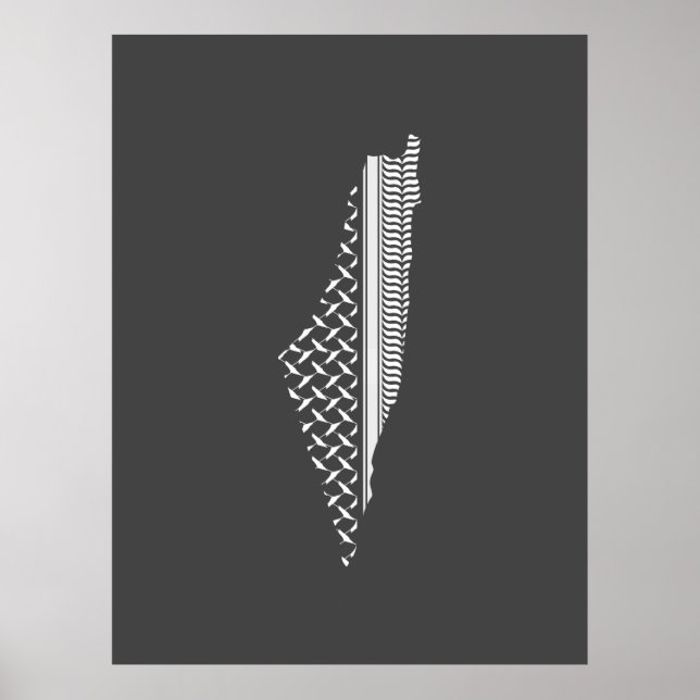 Palestine Karta Keffiyeh filistin Poster (Framsidan)